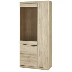 Vitrine ¦ holzfarben ¦ Maße (cm): B: 86 H: 196 T: 40