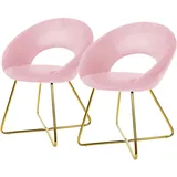 ML-Design Esszimmerstühle 2er Set Rosa aus Samt