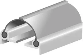 ELLEN Pendeltürprofil DNP vorgeb. z.schrauben Alu silber, L 2500mm