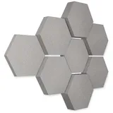 platino24 Schallschutzpaneel Edition LOFT 8 Elemente 3D I Ø 300mm, Schalldämmung Wand & Decke grau