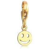 Nenalina Charm 925 Sterling Silber mit Smiling Face, Smiling Face in Gold | Gr.: onesize