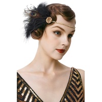 BABEYOND 1920s Stirnband Feder Damen 20er Jahre Stil Flapper Charleston Haarband Great Gatsby Damen Fasching Kostüm Accessoires Gold