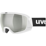 Uvex Contest Full mirror Skibrille (Farbe: white mat, mirror blue/clear (S2))