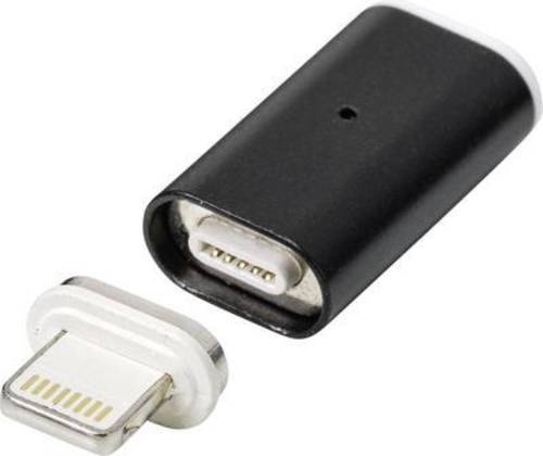 Renkforce USB-CTM Buchse, Apple Lightning Stecker Schwarz magnetischer Stecker (RF-4746078)