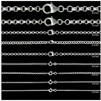 HOPLO Panzerkette Silberkette Erbskette Länge 40cm - Breite 1,5mm - 925 Silber, Made in Germany silberfarben 40 cm Damenkette eng