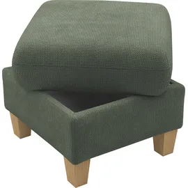 Home Affaire Polsterhocker Glendale mit Stauraum 58 x 48 x 58 cm Grün