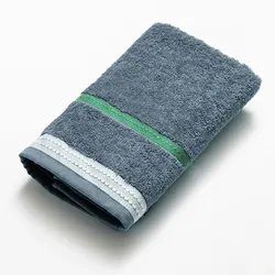 Benetton - Toilettentuch 30 x 50 cm, 100 % Baumwolle, dunkelblau mit neutralen Streifen