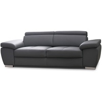 Sofa 3-Sitzer ROXI Kunstleder Grau 216x78x105 cm