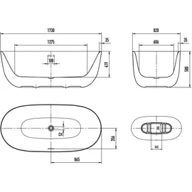 Kaldewei Oyo Duo freistehende Badewanne 173 x 82 cm 205143530001