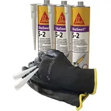 vasalat Sika Swell S-2 Dichtmasse wasserdicht, 3x 300ml Oxydrot mit 5 Düsenspitzen