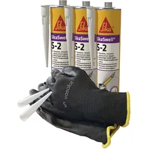 vasalat Sika Swell S-2 Dichtmasse wasserdicht, 3x 300ml Oxydrot mit 5 Düsenspitzen