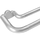 Silber Gardinenstange 2 Läufig 80-218 cm, HOTOZON Metall Teleskop Vorhangstange Doppelläufig, 19 mm Gardinenstange Ausziehbar mit Halterungen für Fenster, Schlafzimmer, Wohnzimmer