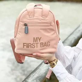 Childhome CHILDHOME, Kinderrucksack Baby, Schule, Vorschule, Kinderkrippe, Zwei Fächer, Lunchbag/Flaschen geeignet, Abnehmbare Sicherheitsschnalle, Wasserabweisend, My First Bag, Rosa - Rosa