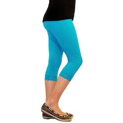 YESET Caprihose Mädchen Kinder Leggings Leggins Hose Capri 3/4 kurz Spitze Baumwolle T 128