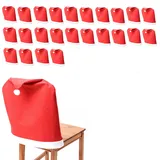 MARELIDA Stuhlhusse Weihnachtsmütze Rot/Weiß 24er Set