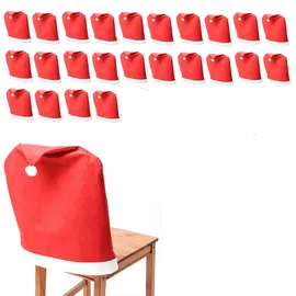 MARELIDA Stuhlhusse Weihnachtsmütze Rot/Weiß 24er Set