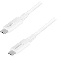 Logilink CU0180 USB 4 Gen 3 Type-C Kabel (IF zertifiziert) mit E-mark Chipsatz, PD (Power Delivery bis zu 20V, 5A, 100W), AV bis zu UHD 8K/60Hz (7680x4320), weiß, 0,8m