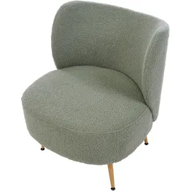 Beliani Sessel OTSBY II Stoff Grün/Braun