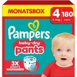 Pampers Pampers® Windeln baby-dryTM Monatsbox Größe Gr.4 (9-15 kg) für Babys und Kleinkinder, 180 St.