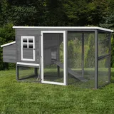 My Animal MyAnimal Hühnerstall für 4 Hühner MH-04 mit Eiablage, wasserabweisendes Dach, schutzimprägniert (Grau)