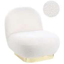 Beliani Sessel LOVIISA Polyester 62 x 76 x 70 cm Weiß/Gold