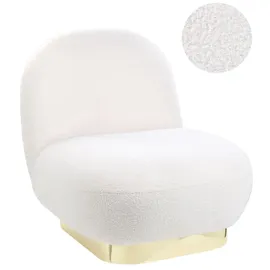 Beliani Sessel LOVIISA Polyester 62 x 76 x 70 cm Weiß/Gold
