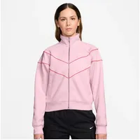 Nike Sportswear Trainingsjacke W NSW NK WR POLY KNIT JKT sportlicher Stil, mit Stehkragen, wasserabweisend, windabweisend rot XXL (52/54)