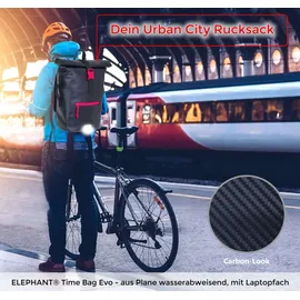 Elephant Gin Time Bag Rucksack Schwarz