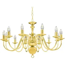 vidaXL Kronleuchter Golden 12 x E14-Glühbirnen