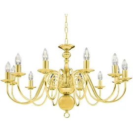 vidaXL Kronleuchter Golden 12 x E14-Glühbirnen