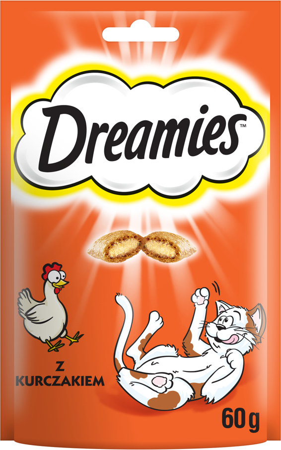 DREAMIES 60g - eine Delikatesse für eine Katze mit einem leckeren Huhn (Rabatt für Stammkunden 3%)