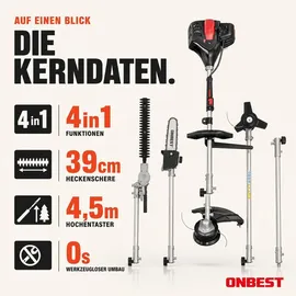 onbest MT1452 Multitool 4in1 Benzin 52cm3 1,9 PS
