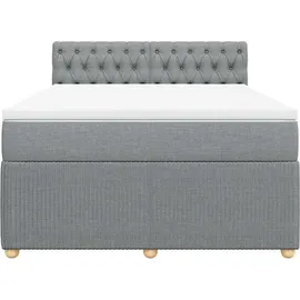 vidaXL Boxspringbett 140 x 200 cm Hellgrau