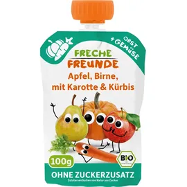 Erdbär Freche Freunde Bio Quetschmus Apfel, Birne, Karotte & Kürbis 100 g