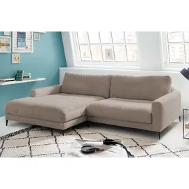 KAWOLA Ecksofa Cara Cord Recamiere links taupe