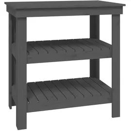 vidaXL Werkbank Grau 78,5x50x80 cm Massivholz Kiefer