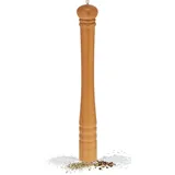 Relaxdays Salz- und Pfeffermühle, aus Holz, Keramikmahlwerk, manuell, HxD: 51,5 x 6 cm, klassisch, natur
