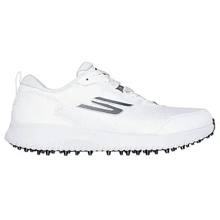 SKECHERS Herren Go Golf Max Fairway 4 Sneaker, White Synthetic/Textile/Silver Trim, 46 EU