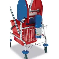 Utensilienkorb für Reinigungswagen mit einem 20-Liter-Eimer