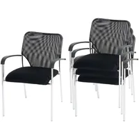 MCW 4er-Set Besucherstuhl Tucson, Konferenzstuhl stapelbar, Stoff/Textil ~ Sitz