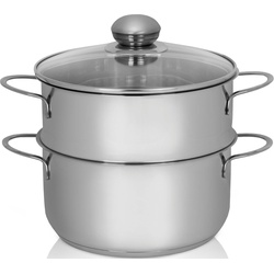 Krüger Dampfgartopf, Edelstahl (1-tlg), Dampfkochtopf, Induktion silberfarben Ø 16 cm