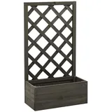 furnicato Hochbeet Gartenspalier mit Pflanzgefäß 50 x 25 x 90 cm Grau