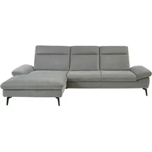 Hukla Ecksofa "HU-HP22156 L-Form", grau (cyber grau), B:309cm H:103cm T:193cm, 100% recyceltes Polyester, Sofas, Ecksofa, inkl. Kopfpolsterverstellung, optional mit Sitztiefenverstellung