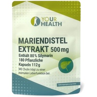 MARIENDISTEL EXTRAKT 500 mg; 180 Kapseln, enthält 80% Silymarin in pflanzlichen Kapseln; mit Cholin