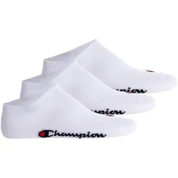 Champion Unisex Sneaker Socken, 3er Pack - Sneaker Socken Basic, Logo Weiß EU 35-38