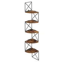 VASAGLE Eckregal 20 x 20 x 129,4 cm Braun-Schwarz