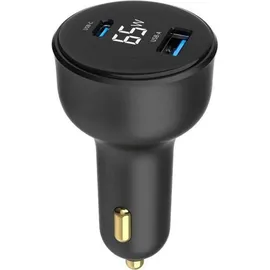 Gembird TA-UC-AC2PD65LCD-CAR-01, Auto, Zigarettenanzünder, Schwarz