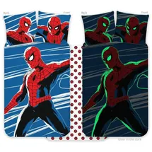 SpiderMan im Dunkeln leuchtende Kinder-, Vorschul-Bettwäsche 100x135cm, 40x60cm