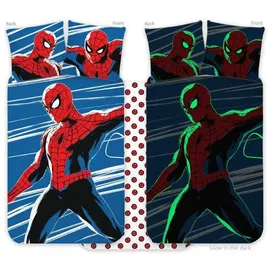 SpiderMan im Dunkeln leuchtende Kinder-, Vorschul-Bettwäsche 100x135cm, 40x60cm
