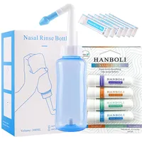 Nasendusche Set, mit 40 Beutel Nasenspülsalz, Nasenspülkanne zur Nasenreinigung und Nasenspülung, mit 4 Stück Nasal Stick,Minze-Aromatherapie-Naseninhalator, Nasal Tragbare Nasal Stick